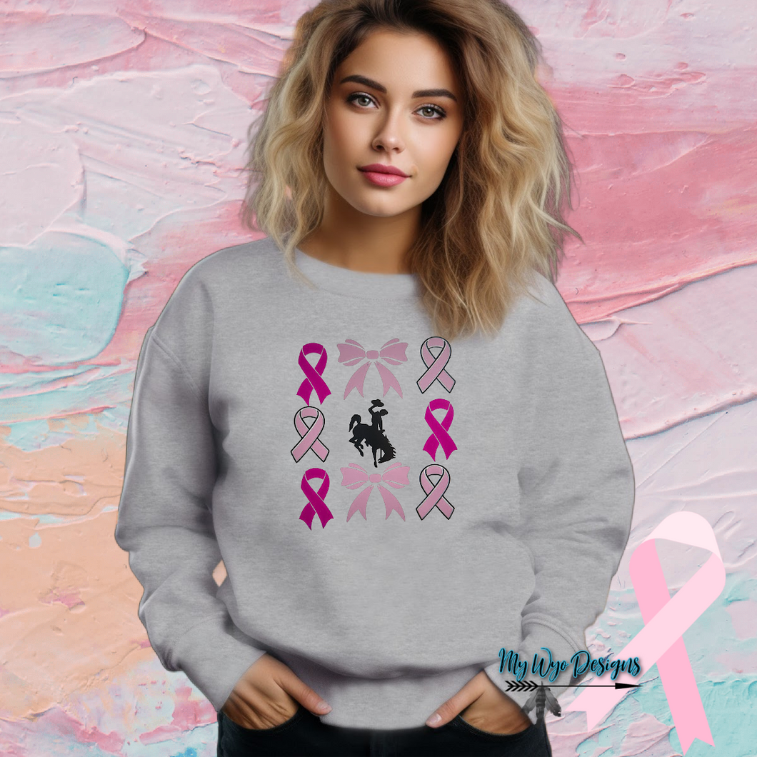 Ribbons & Bows ~ Grey Gildan Sweatshirt