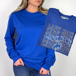 Lady Blue 2023 ~ Shoshoni Wranglers~ Long Sleeved Tee Exclusive - My Wyo Designs
