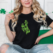 Load image into Gallery viewer, Scattered Shamrocks ~ Black Bella Tee