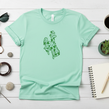 Scattered Shamrocks ~ Heather Mint Bella Tee - My Wyo Designs