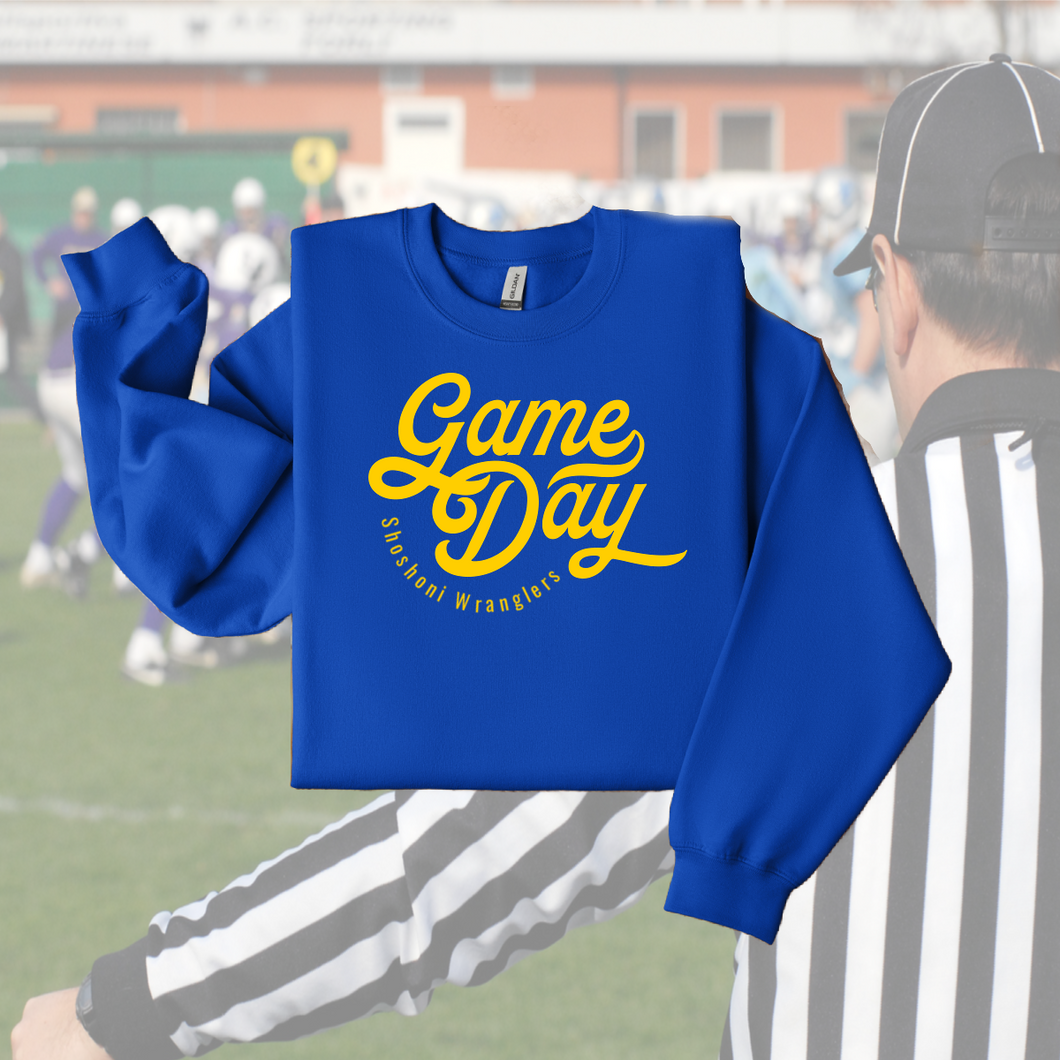 Game Day! Shoshoni Wranglers~ Gildan Sweatshirt (pre-order) - My Wyo Designs