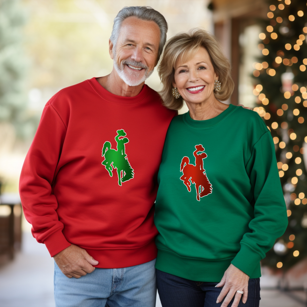 Red and green sweatshirt on sale