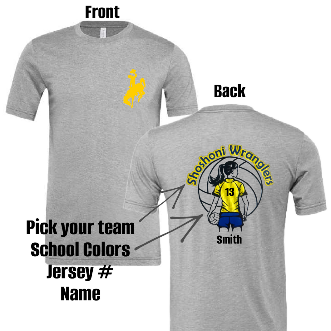 Volleyball Player ~personalized~ Grey Bella Tee