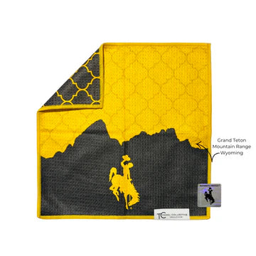 Wyoming Bucking Horse Waffle Microfiber Washcloth ~ Go Pokes!