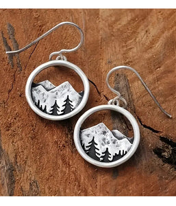 Silver Round Tree earrings