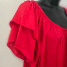 Red peasant top, Ladies size 1X 16w-18w