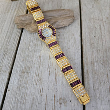 Baguette Purple Crystals & Gold Watch - My Wyo Designs