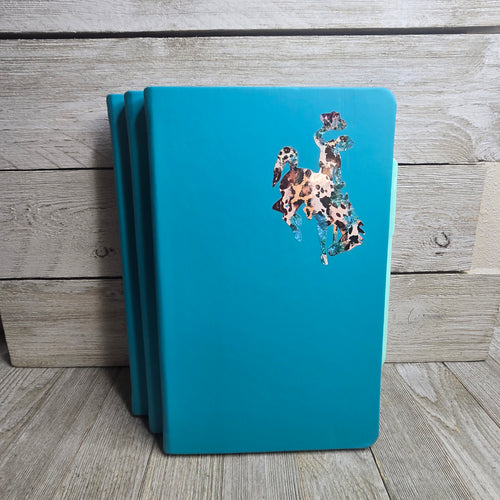 Big Bucking Horse Note Pad w/pen ~ Teal the Sun Goes Down - My Wyo Designs