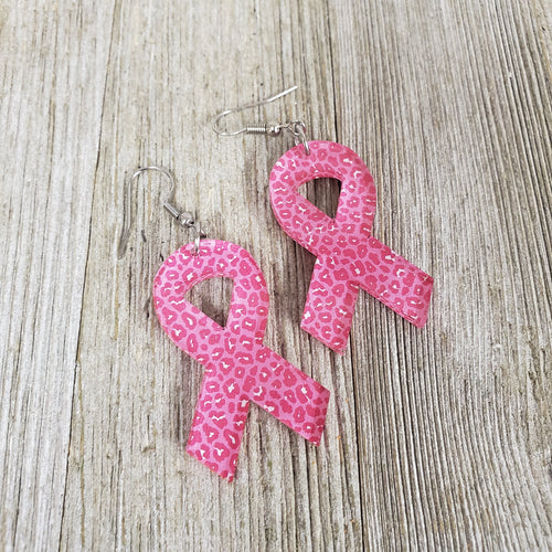 Cheetah Pink Ribbon ~Buckin' for a Cure~ Earrings - My Wyo Designs