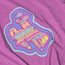 Radiating ~ Multi-bright Bucking Horse ~ Heather Magenta Bella Tee - My Wyo Designs
