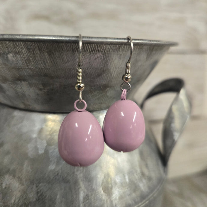 Small Jingle Egg Earrings ~ Plain Lavender - My Wyo Designs