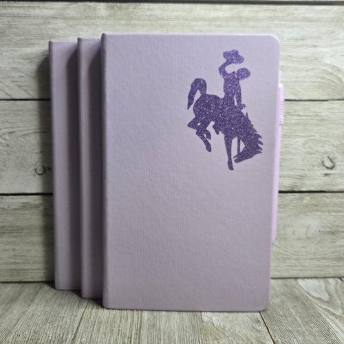 Big Bucking Horse Note Pad w/pen ~ Lavender & Purple Glitter - My Wyo Designs