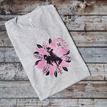 Pink Cheetah Daisy Bucking Horse ~ Bella Ash Tee