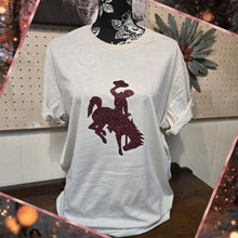 Glitter Maroon Steamboat~ Oatmeal Bella Tee