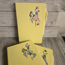 Big Bucking Horse Note Pad w/pen ~ Butter Yellow & Succulents - My Wyo Designs