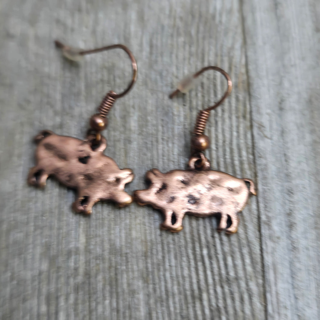 Farmhouse ~Pig~ Copper Earrings - My Wyo Designs