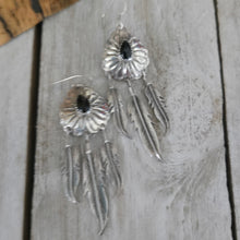 Vintage Sterling Feather & Onyx Earrings - My Wyo Designs