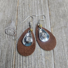 Itty Bitty Cowgirl Hat Leather earrings~ Wyo Brown Suede - My Wyo Designs