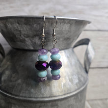 Larimar & Cut-Glass Crystal Purple & Aqua earrings - My Wyo Designs