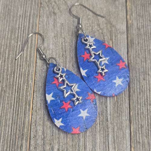 Itty Bitty Shooting Stars Leather earrings