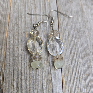 Cut Champagne Oval Crystal drop earrings - My Wyo Designs