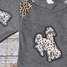 Cheetah ~Bucking Horse ~ Grey Raglan Sleeve Tee