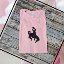 Steamboat Bucking Horse Glitter! ~ Pink ~ Bella Tee - My Wyo Designs