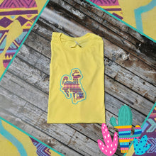 Radiating ~ Multi-bright Bucking Horse ~ Heather Yellow Bella Tee - My Wyo Designs