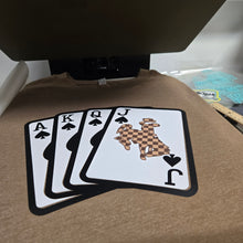 LAT Relaxed ladies Tee ~ Wild Checkered Cards ~ Vintage Coyote Brown - My Wyo Designs