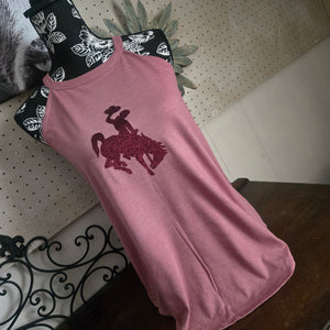 Mauve Rocker Tank ~Maroon Glitter Steamboat - My Wyo Designs