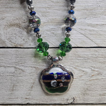 Green, Royal Italian Glass Pendant & cut glass bead necklace - My Wyo Designs