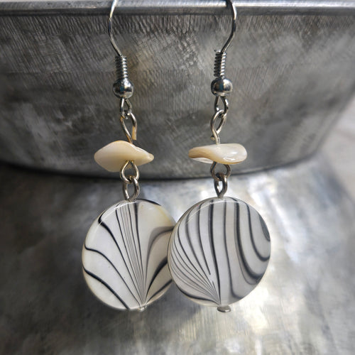 MOP disc & agate nugget earring - My Wyo Designs