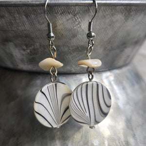 MOP disc & agate nugget earring - My Wyo Designs