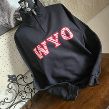 Peppermint WYO ~ Black 3/4 Zip Fleece top