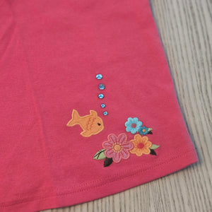 Gymboree Fish & Bubbles Coral Top size 6