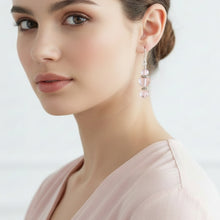 Pink Glass Heart Earrings