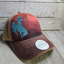 Desert Horizon Teal Bucking horse & Rider®️ Legacy Cap