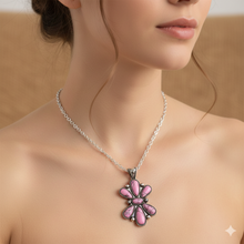 Pink Stone Half Floral Necklace