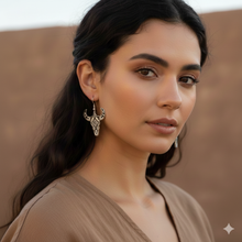 Aztec Silver & Black Steer Skull Earrings