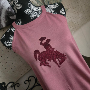 Mauve Rocker Tank ~Maroon Glitter Steamboat - My Wyo Designs