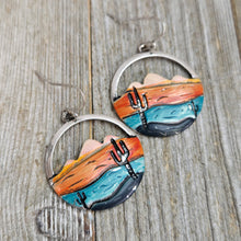 Silver ~Desert Scape~ Round Drop Earrings