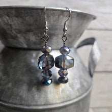 Cut Glass Purple Iridescent Earring - My Wyo Designs