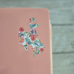 Big Bucking Horse Note Pad w/pen ~ Peach & Poppies - My Wyo Designs