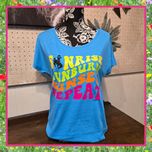 Sunrise, Sunset Bucking Horse~ Turquoise Scoop Neck Ladies Top
