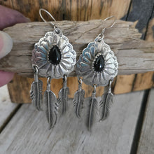 Vintage Sterling Feather & Onyx Earrings - My Wyo Designs
