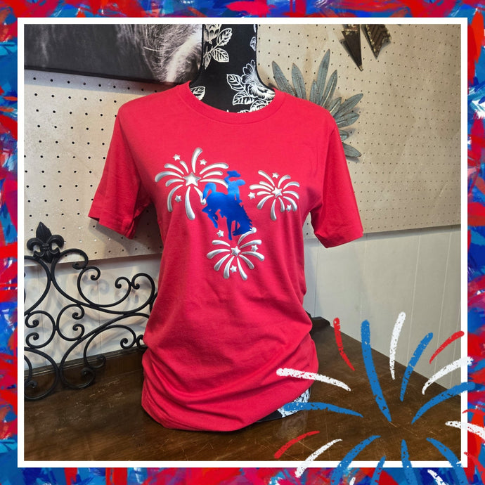 Fireworks & Steamboat ~ Red Bella Tee