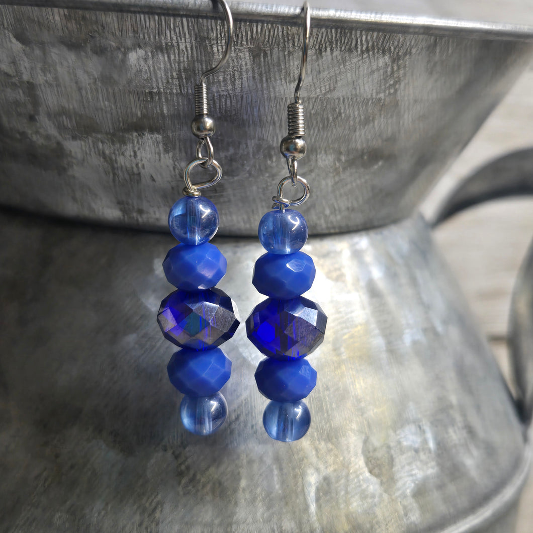 Five Drop Blue Ombre Earrings - My Wyo Designs