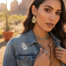 Brass ~Sunflower~ Teardrop Earrings