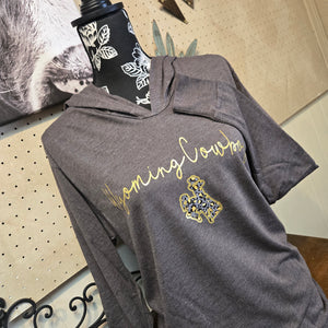 Wyoming Cowboys ~ Leopard~ Bucking Horse Lightweight Hoodie