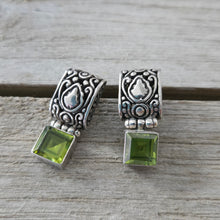 Vintage Peridot & Silver Hinged Square Earrings - My Wyo Designs